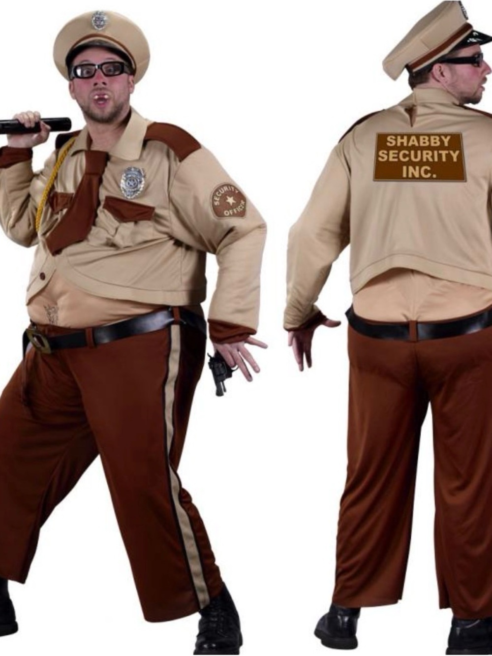 Tan and Brown Shabby Security Officer Costume
